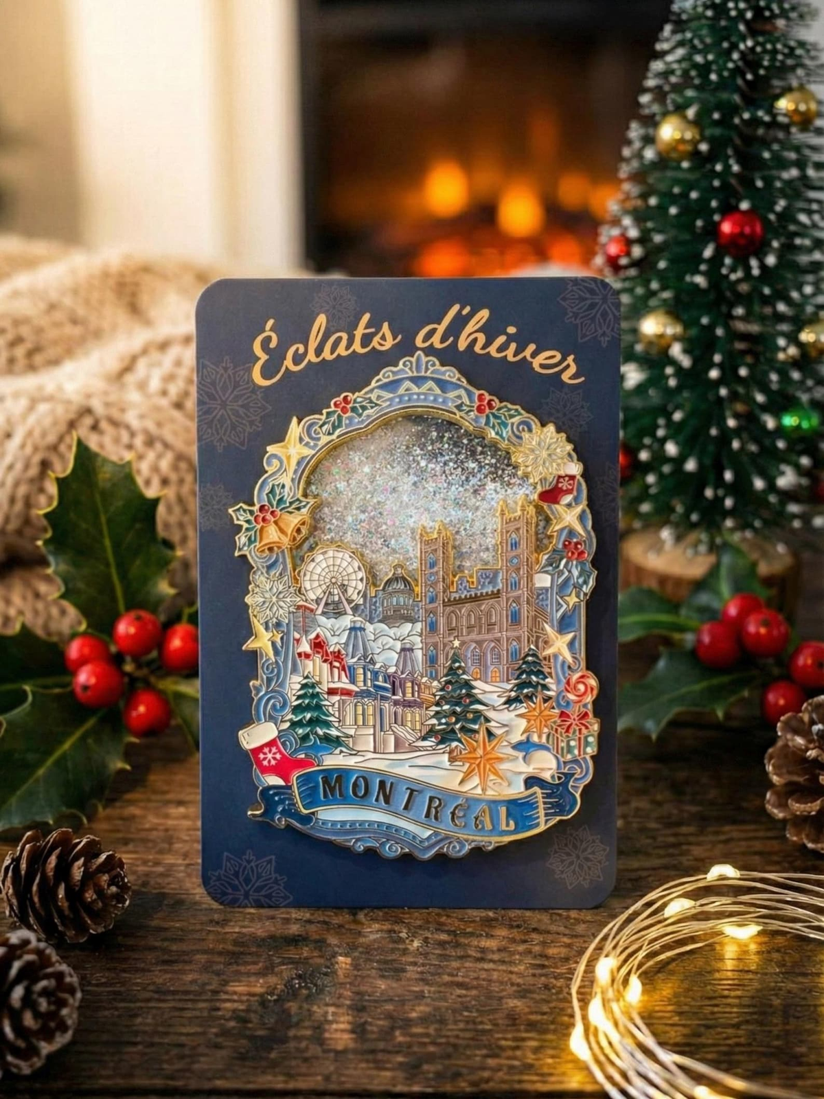 Montreal Winter Floating Glitter Magnet
