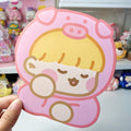 Piggy Girl Folding Greeting Card