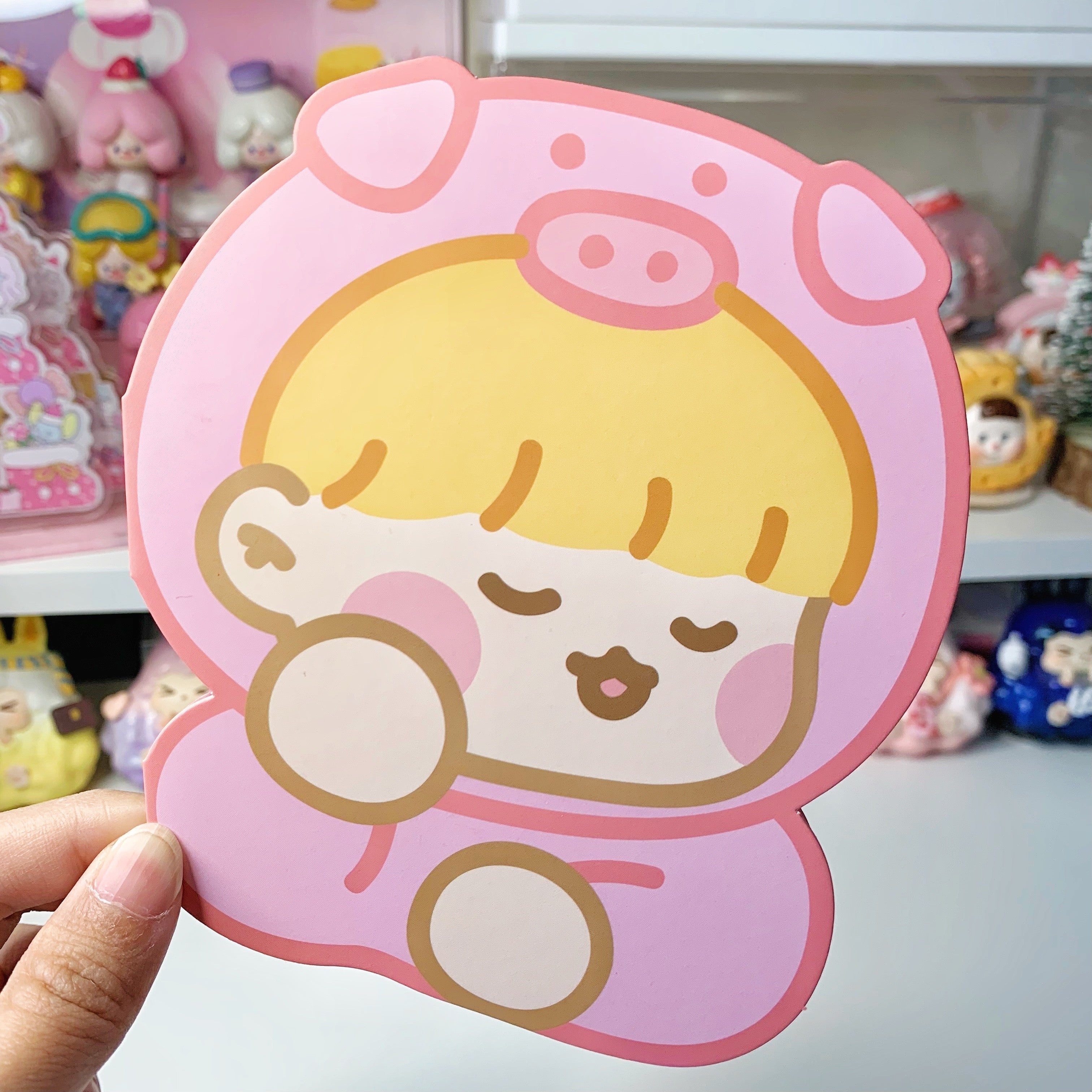 Piggy Girl Folding Greeting Card