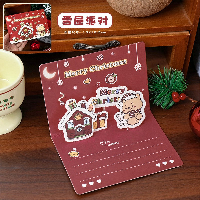Cartoon Christmas 3D Pop-Up Greeting Card