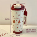 Bear Bow Polka Dot Insulated Bottle