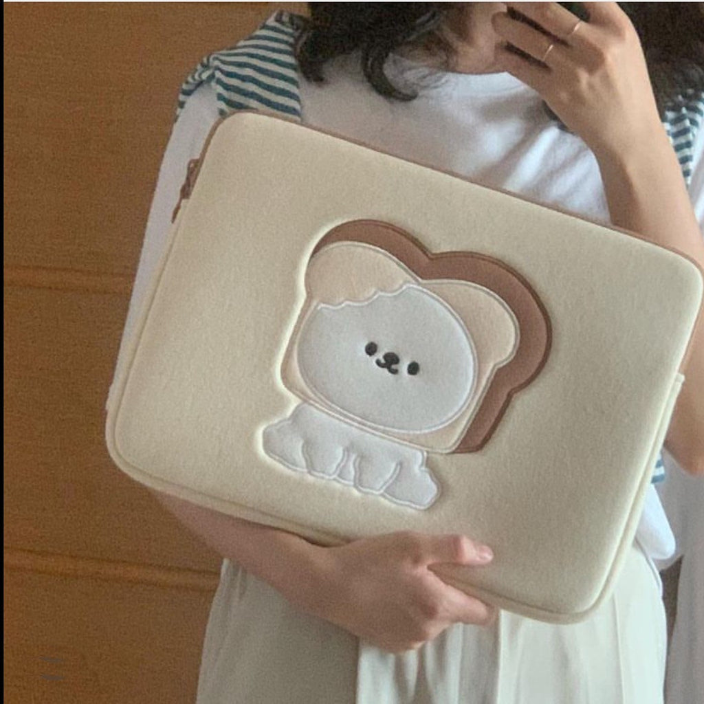 Bread Bear Storage Pouch Laptop Bag