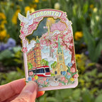 Toronto Cherry Blossom Floating Glitter Magnet
