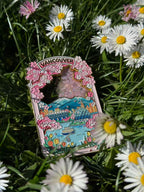 Vancouver Spring Cherry Blossom Floating Glitter Magnet