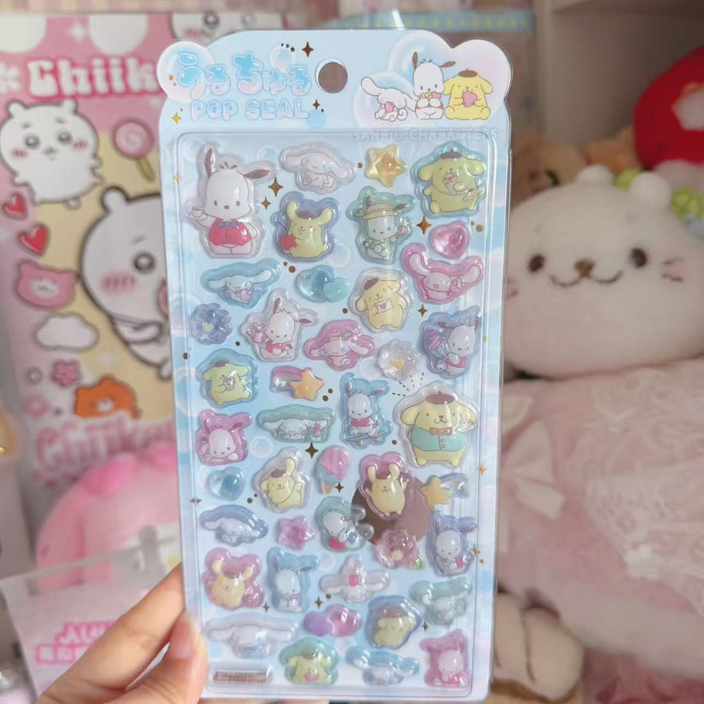 Sanrio POP SEAL 3D Sticker Sheet - Sanrio Boys