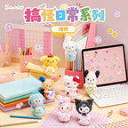Sanrio characters mascot charm - Hello Kitty, My Melody, Usahana and Kuromi in silly poses