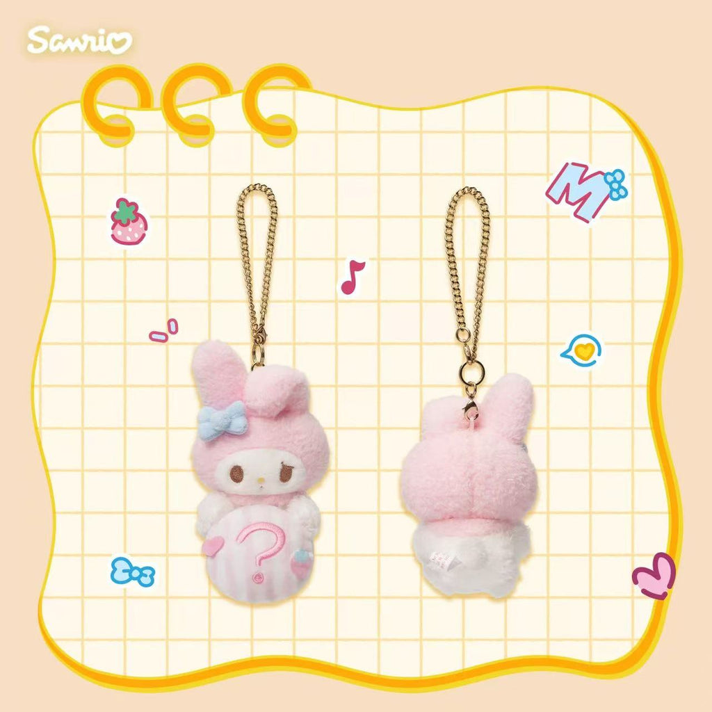 My Melody mascot charm in silly daily-life pose