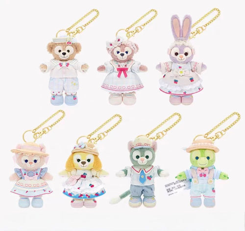 Duffy & Friends cherry bakery mascot keychain - four character chef charms