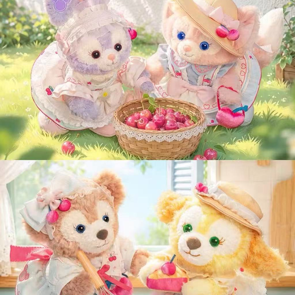 Duffy & Friends Cherry Baking plush - LinaBell, StellaLou, and CookieAnn in baker outfits