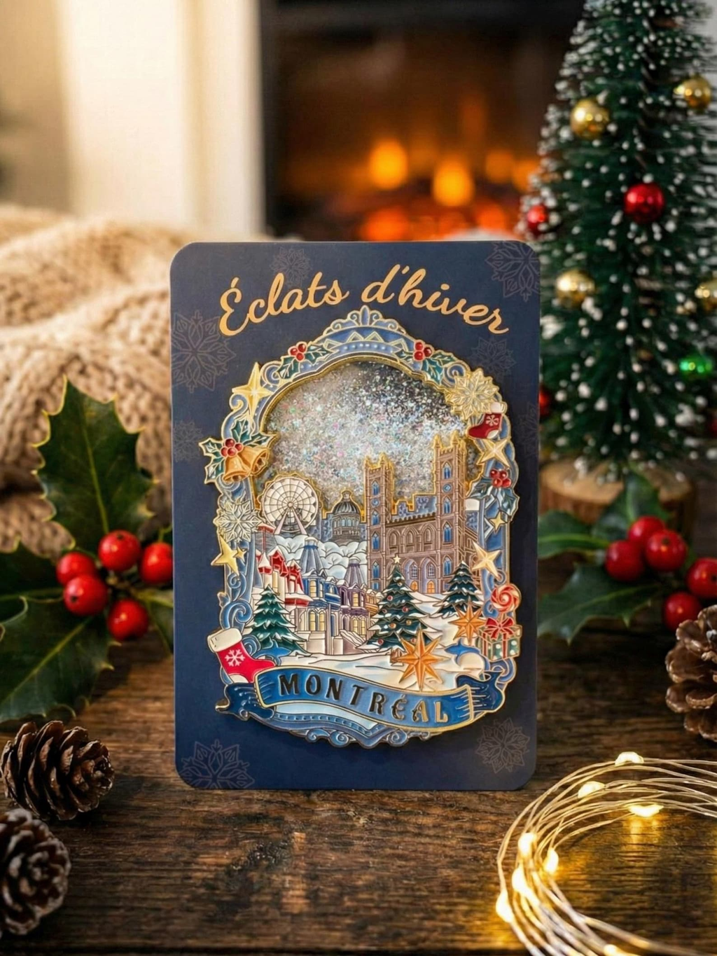 Montreal Winter Floating Glitter Magnet