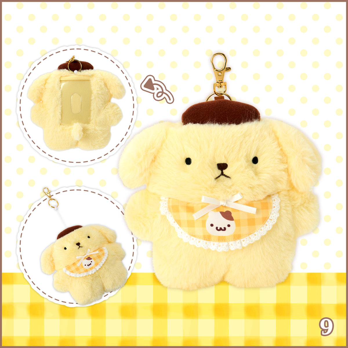 Pompompurin 30th Anniversary Card Holder with Reel