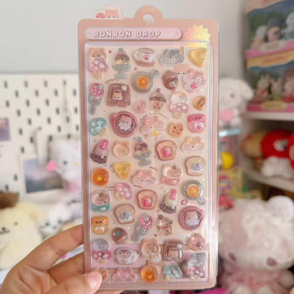 Bonbon Drop Animal 3D Sticker Sheet
