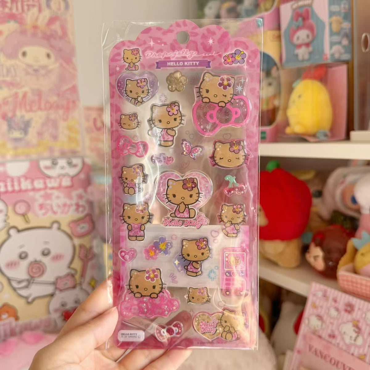 Sanrio Tan Epoxy Stickers - Pink