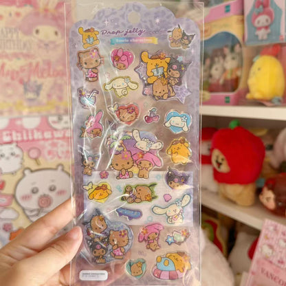 Sanrio Tan Epoxy Stickers - Purple