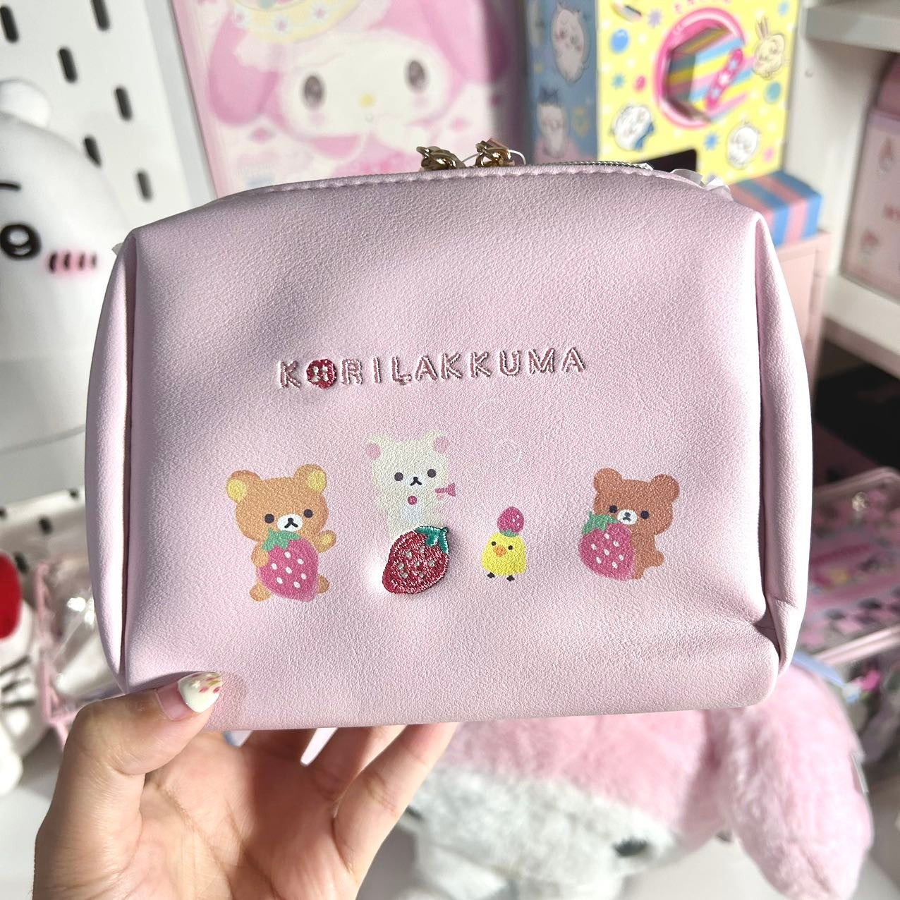 Rilakkuma Strawberry Storage Pouch