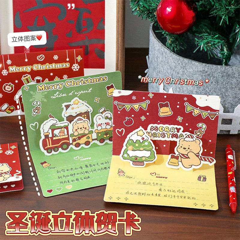 Cartoon Christmas 3D Pop-Up Greeting Card