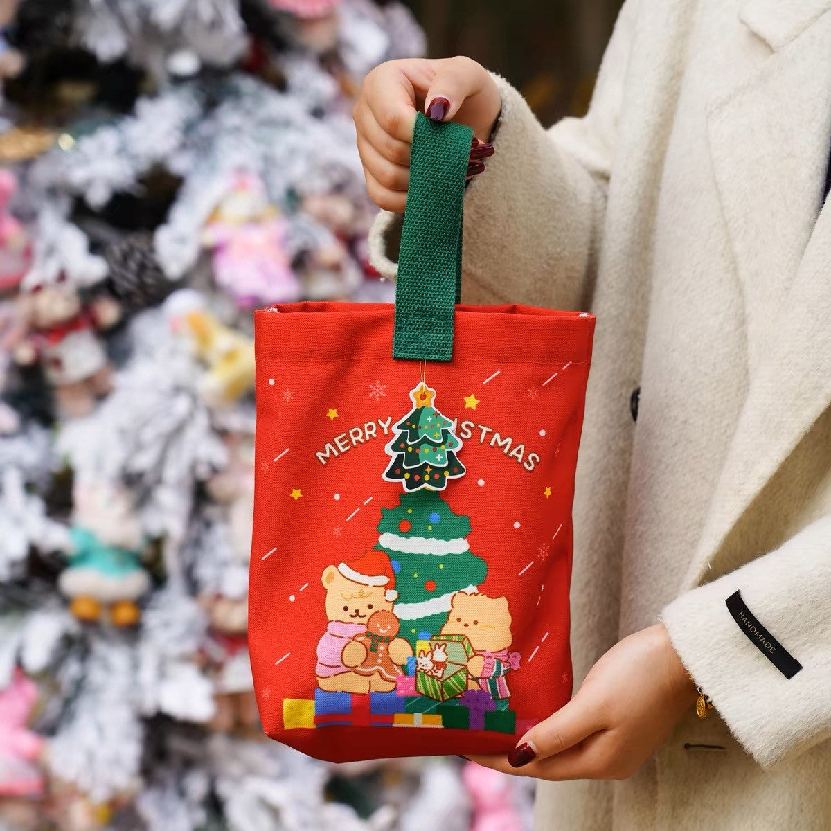 Christmas Shooting Star Canvas Tote Bag