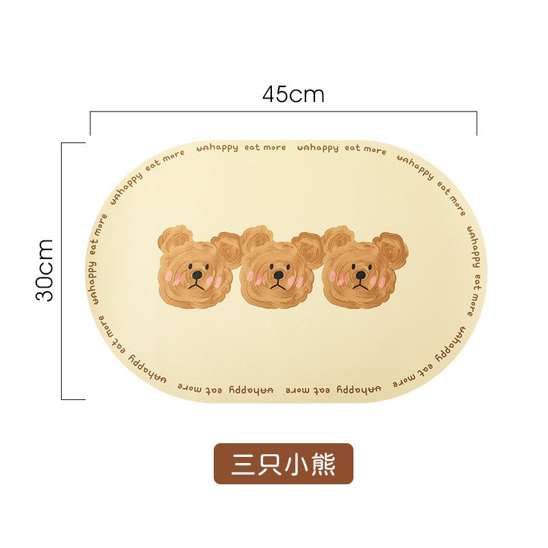 We Bare Bears Leather Placemat