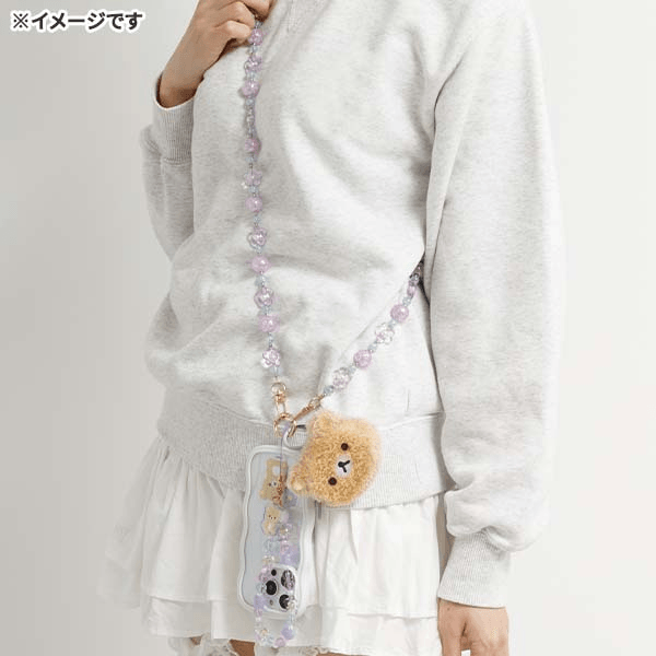 Rilakkuma Flower Phone Strap (Long Crossbody Version)