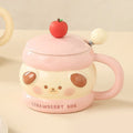 Cute Blush Animal Mug with Spoon