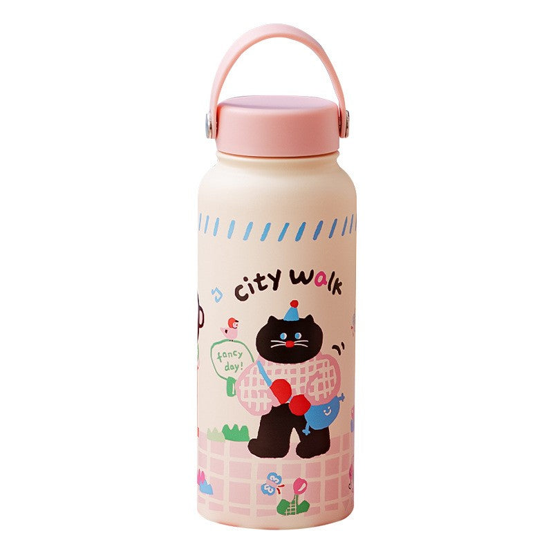 Large Capacity 1L Handle Insulated Bottle