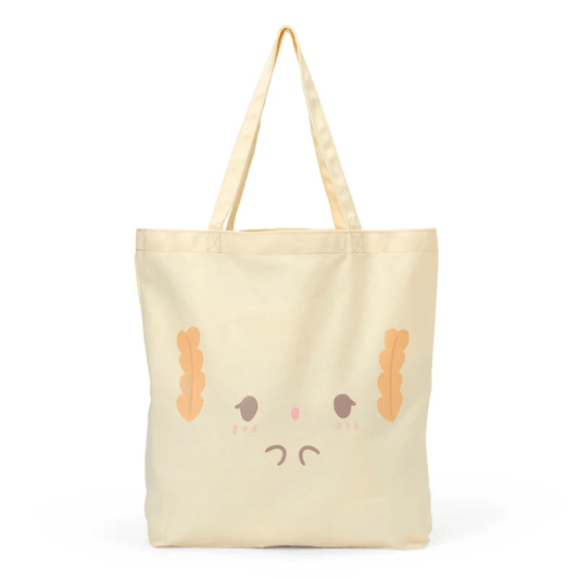 Cream Cogimyun face tote bag with long handles