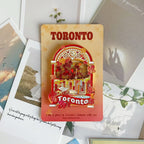 Toronto Skyline Maple Leaf Liquid Quicksand Fridge Magnet