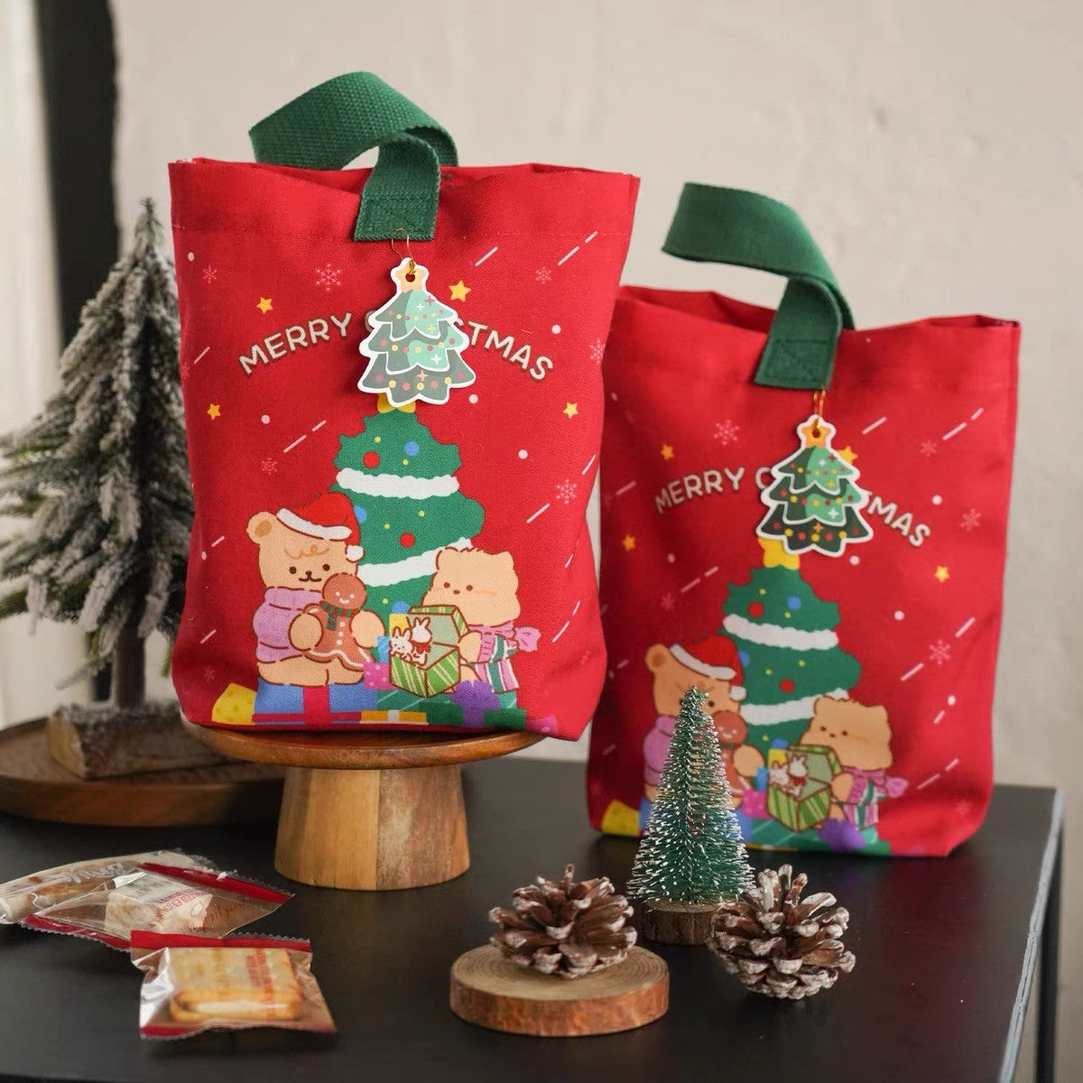 Christmas Shooting Star Canvas Tote Bag