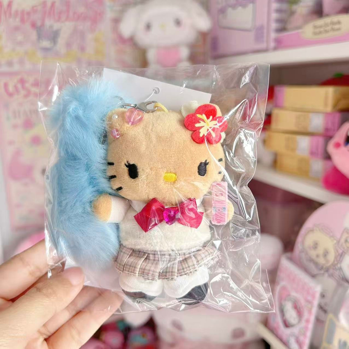 School Uniform Hello Kitty Plush Tail Mascot