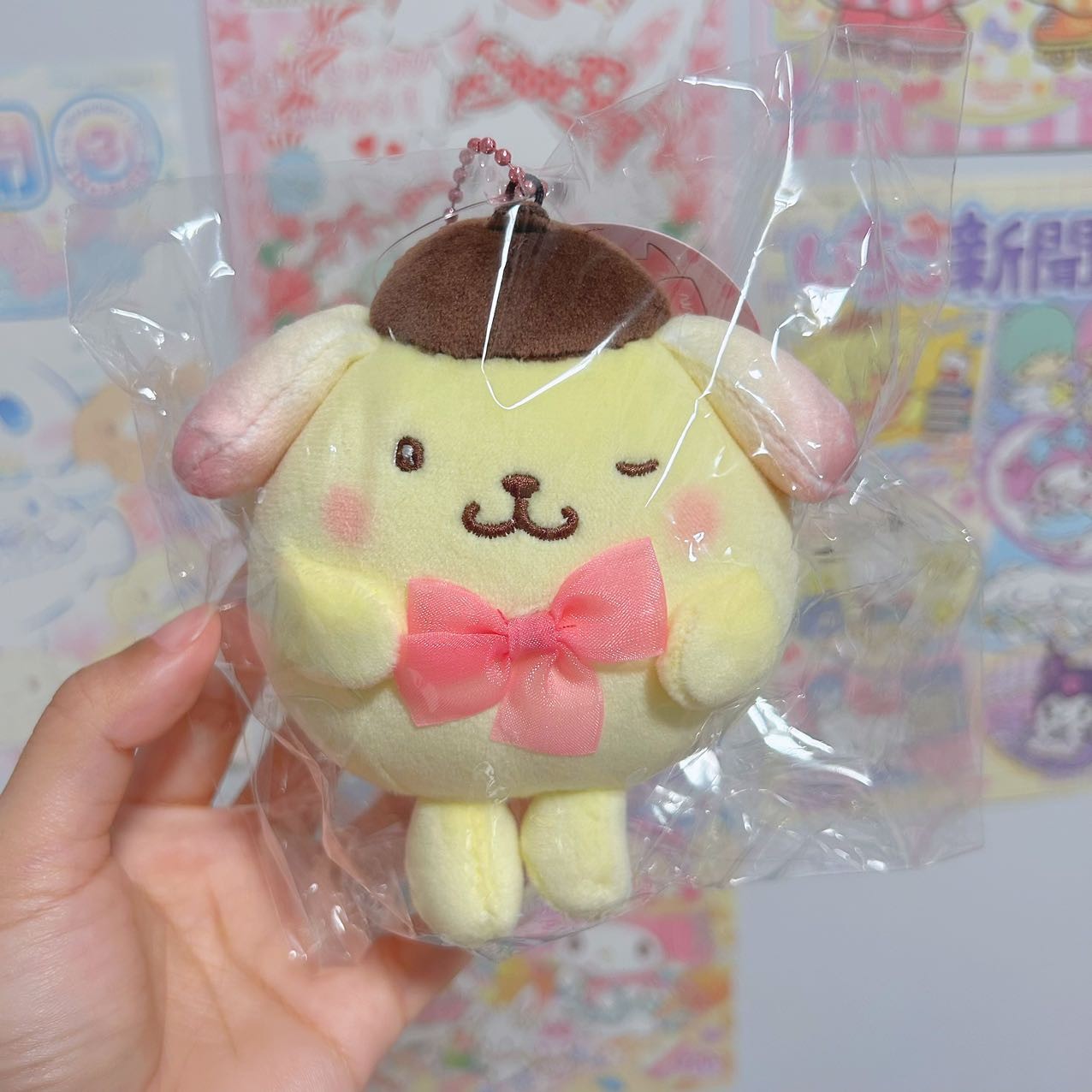 Sanrio Angel Pompompurin Mascot