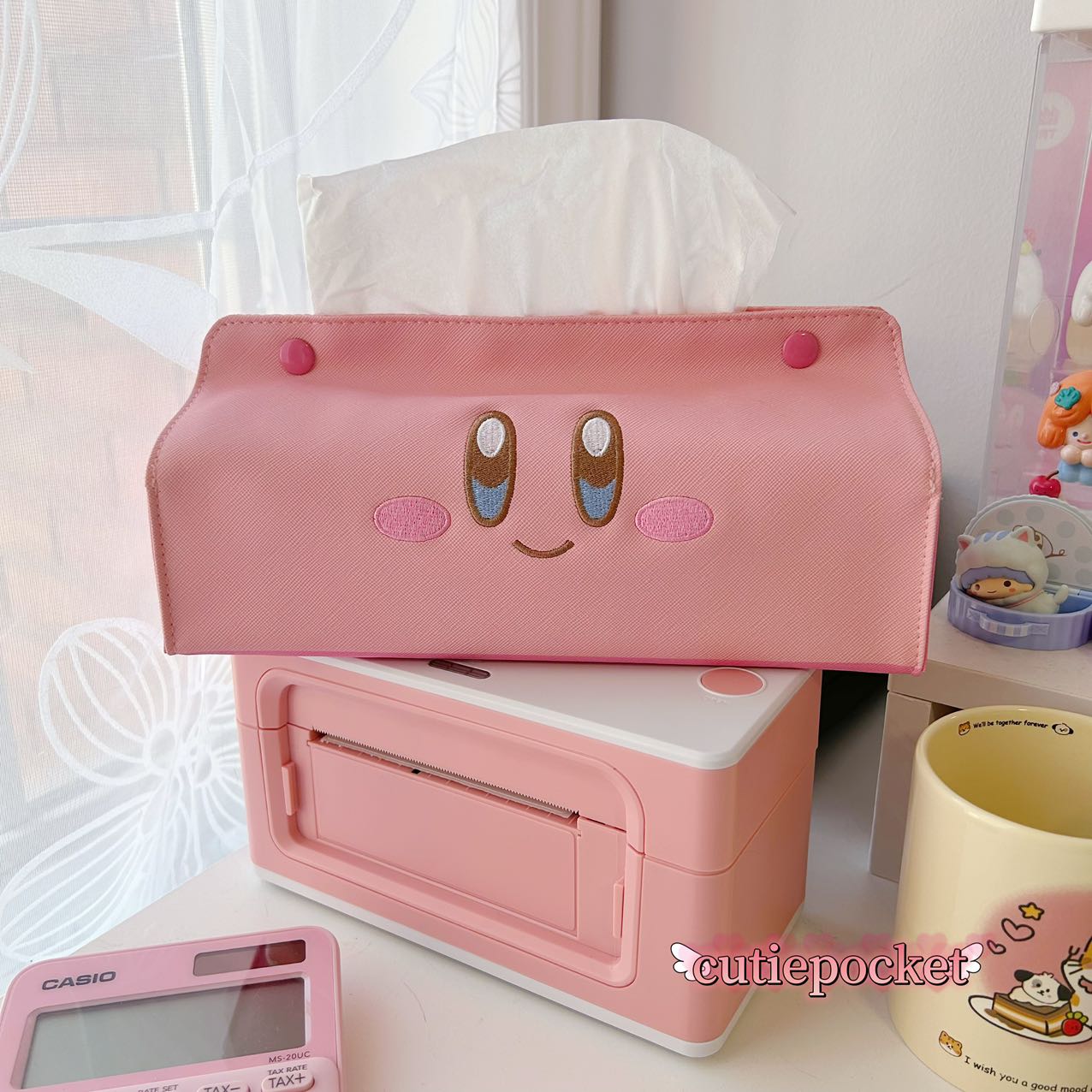 Kirby Embroidered Tissue Box Cover