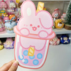 Kawaii Bunny Boba Tea Greeting Card