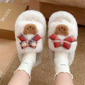 Girly Bear Bow Cotton Slippers