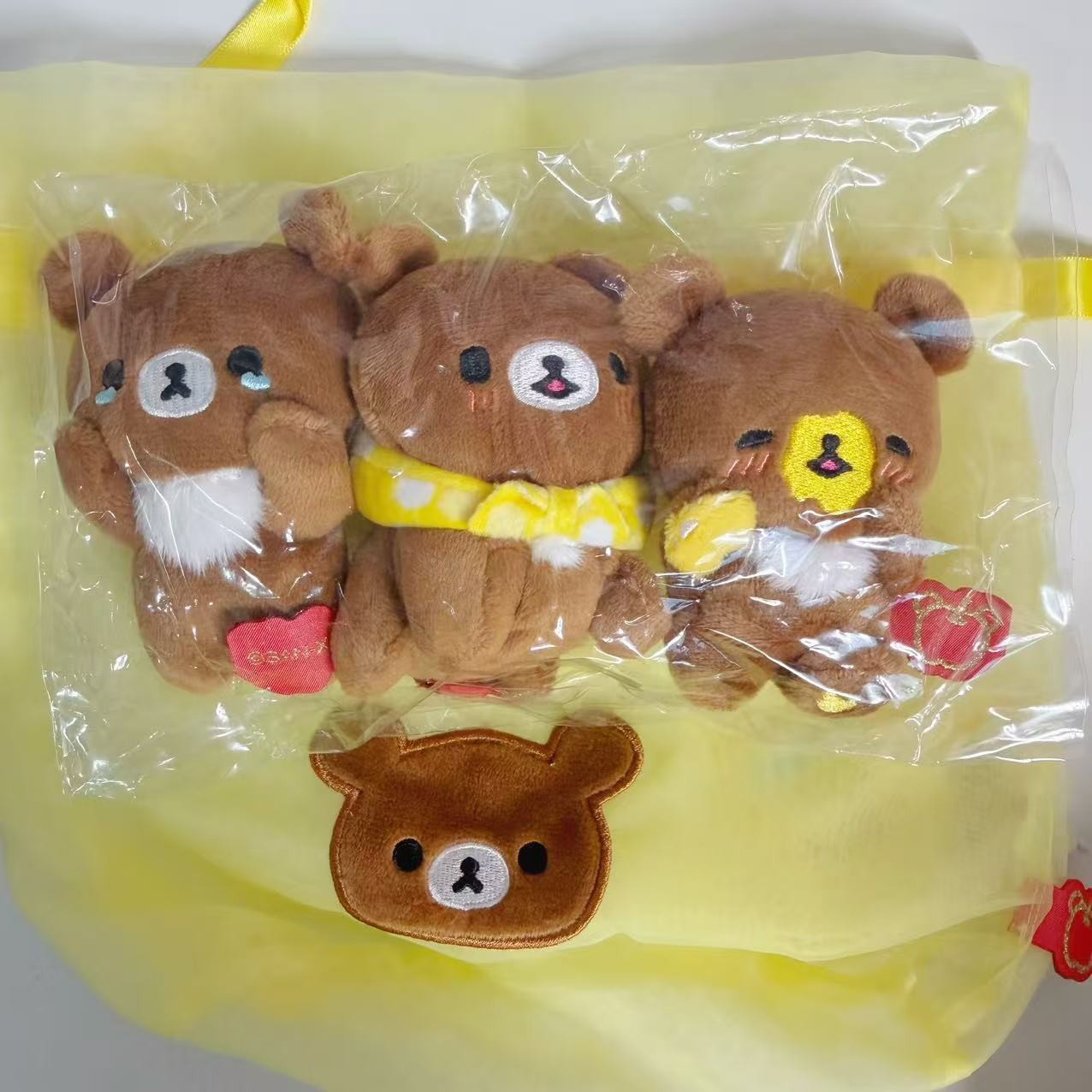 Rilakkuma Honey Series Chairoikoguma Mini Plush Set of 3