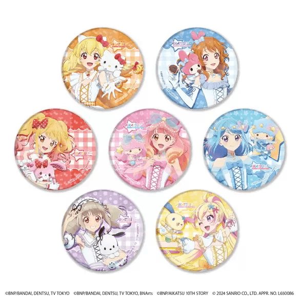 Aikatsu x Sanrio 65mm Pin Badge Blind Pack