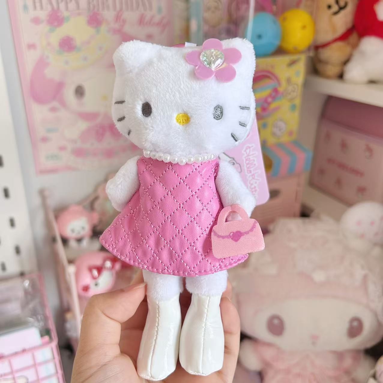 Hello Kitty Long-Legged Pink Pearl Bag Mascot
