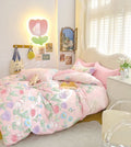 Charming Flower Sea North America Custom Fitted Sheet Style 4-Piece Bedding Set