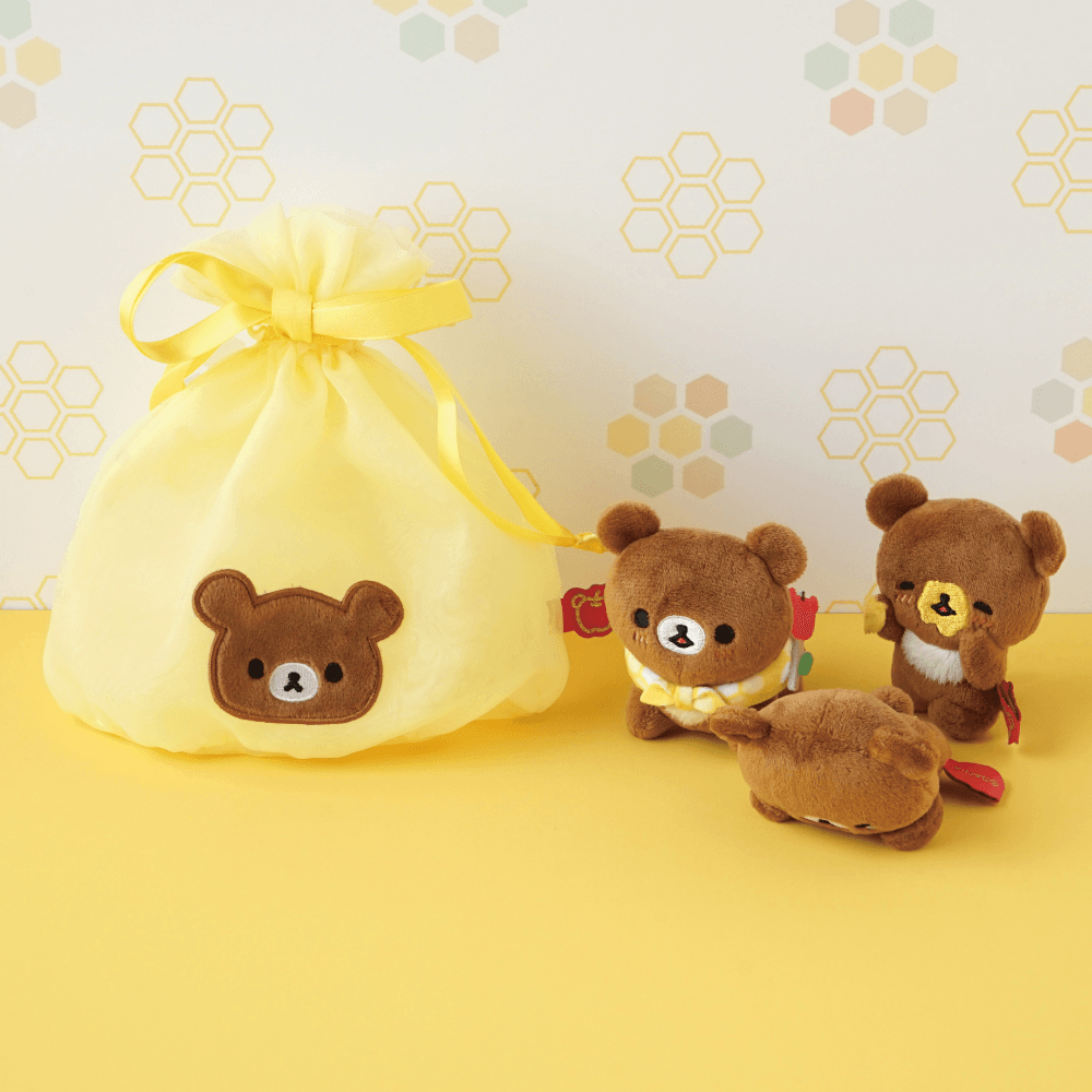 Rilakkuma Honey Series Chairoikoguma Mini Plush Set of 3