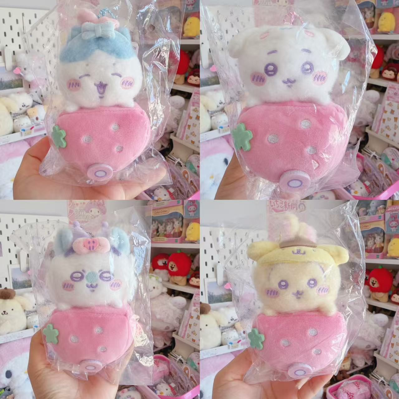 Chiikawa x Sanrio Strawberry Magnetic Mascot