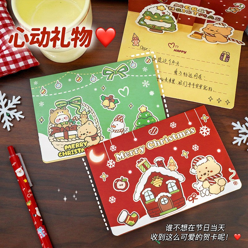 Cartoon Christmas 3D Pop-Up Greeting Card