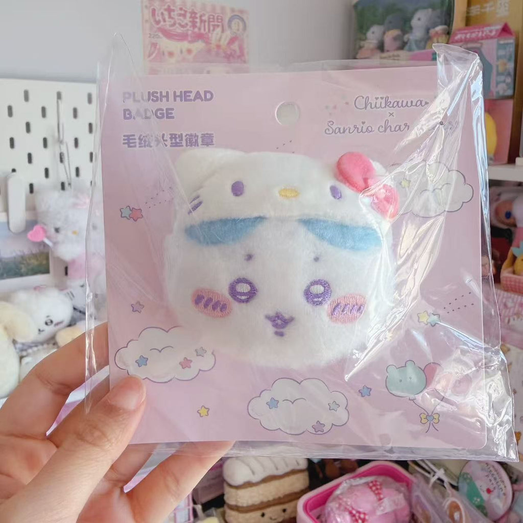 Chiikawa x Sanrio Big Head Pin Badge
