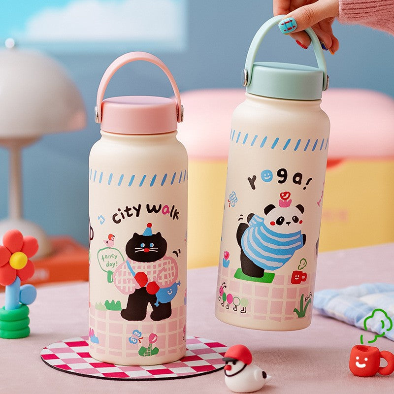 Large Capacity 1L Handle Insulated Bottle